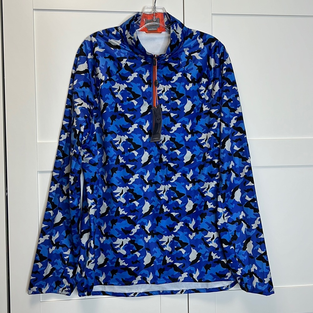 Fennec‎ Golf Blue Camo Quarter Zip Pullover Mens Med